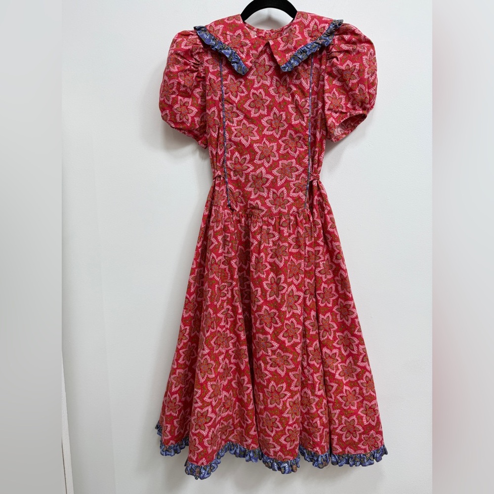 Wee Clancy Vintage Floral Red Girls Dress, size 12-14